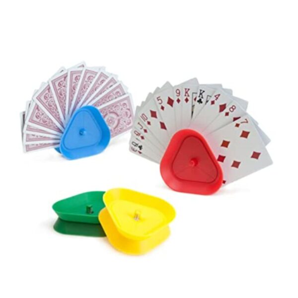 4pcs set Triangle Shaped Hands Free Playing Card Holder Board Game Poker Seat Lazy Poker Base