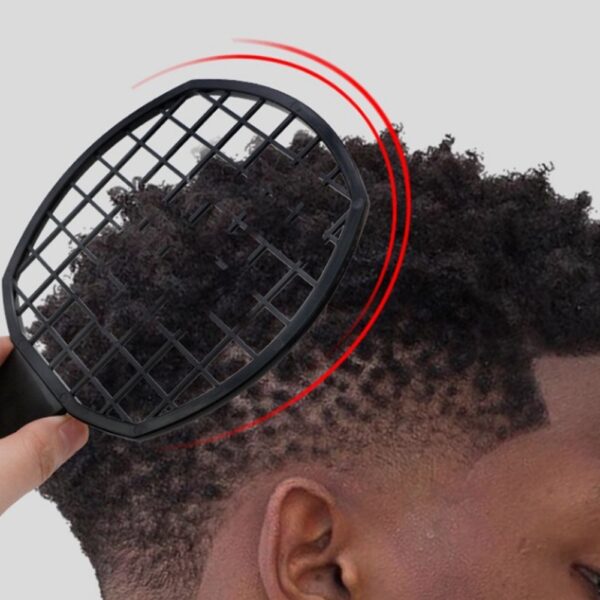עיצוב שיער אפריקאי טוויסט גל מסרק שיער מתולתל מקצועי סלון מספרה רשת ספוג פח פח מברשת חמה 3