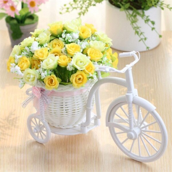 פרחים מלאכותיים משי ורדים פלסטיק אופניים שולחן עבודה דקורטיבי ורד בונסאי צמח פרחים מזויפים לחתונה דקורטיבי 4.jpg 640x640 4