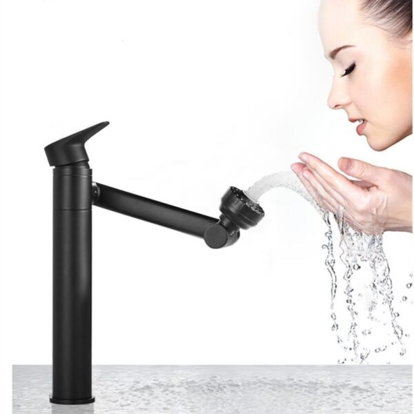 Basin Faucet Bathroom single lever hot and cold Brass Mixer Tap black Rotation muti use Basin 14