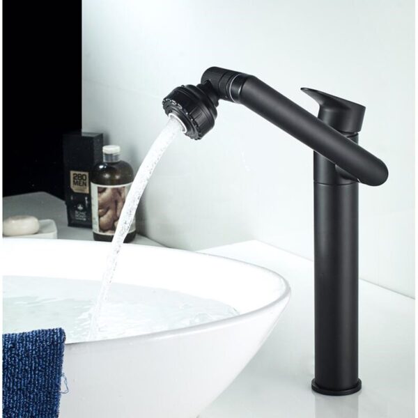 Basin Faucet Bathroom single lever hot and cold Brass Mixer Tap black Rotation muti use Basin 15
