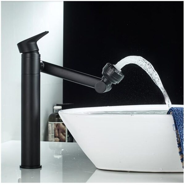 Basin Faucet Bathroom single lever hot and cold Brass Mixer Tap black Rotation muti use Basin 16