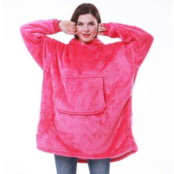 Pătură cu mâneci Femei Geacă oversize Fleece Hoodies calde Hanorace Giant TV Pătură Geacă pentru femei 10.jpg 640x640 10