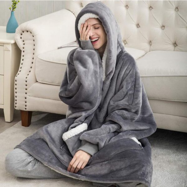 Gumbeze rine Sleeves Vakadzi Vakakurisa Hoodie Fleece Inodziya Hoodies Sweatshirts Giant TV Blanket Vakadzi Hoody Robe 2