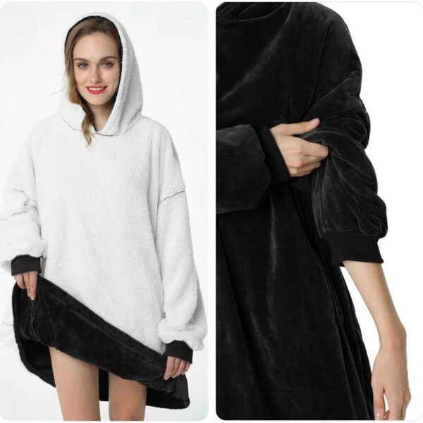 Blanket with Sleeves Women Oversized Hoodie Fleece Warm Hoodies Sweatshirts Giant TV Blanket Women Hoody Robe 4