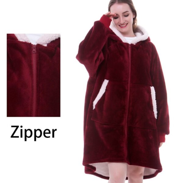 Blanket with Sleeves Women Oversized Hoodie Fleece Warm Hoodies Sweatshirts Giant TV Blanket Women Hoody Robe 5.jpg 640x640 5