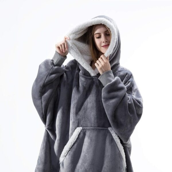 Pătură cu mâneci Femei Geacă oversize Fleece Hoodies calde Hanorace Giant TV Pătură Geacă pentru femei 6.jpg 640x640 6