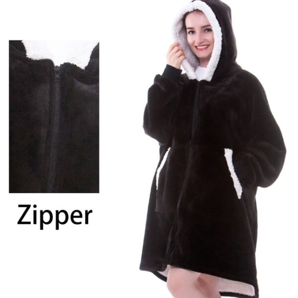 Blanket with Sleeves Women Oversized Hoodie Fleece Warm Hoodies Sweatshirts Giant TV Blanket Women Hoody Robe 9.jpg 640x640 9