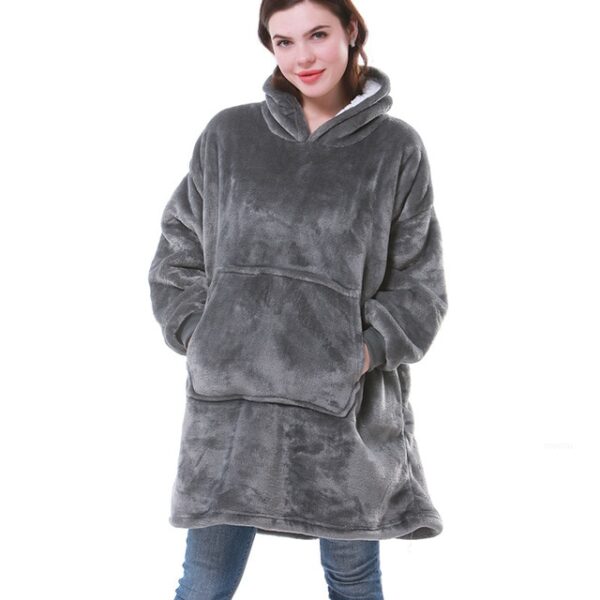 Deckel mat Ärmelen Damen Oversized Hoodie Fleece Warm Hoodies Sweatshirts Ris TV Decken Damen Hoody