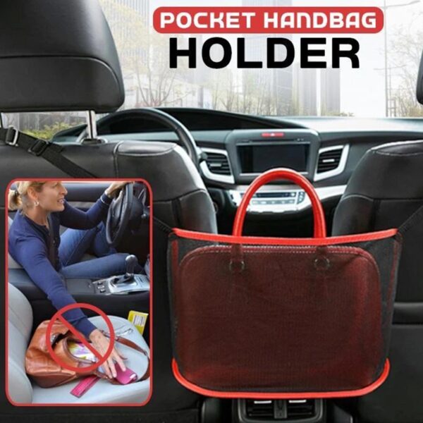 Auto Net Pocket Handtasche Holder fir Handtasche Dokumenter Telefon Wäertvoll Artikelen Handtasche ugewisen am Bild 2