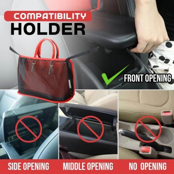 Soporte de bolso de red de coche para bolsa de bolso Documentos Teléfono de artigos de valor Bolsa mostrada na imaxe 3