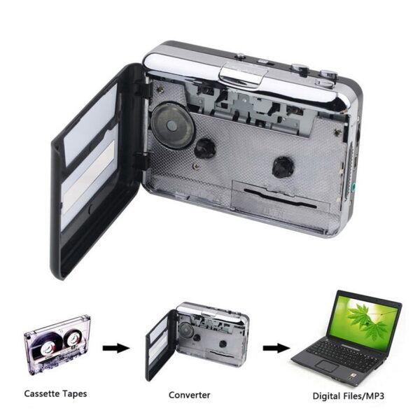 Lettore di cassette Convertitore da cassetta USB a MP3 Cattura audio Lettore musicale Registratore a cassetta