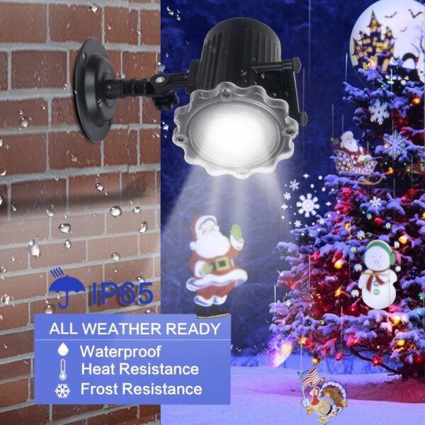 Christmas Laser Projector Animation Effect IP65 Indoor Outdoor Halloween Projector 12 Patterns Snowflake Snowman Laser Light 11