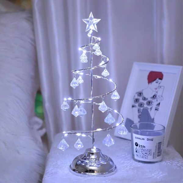 קריסטל עץ חג המולד LED אורות קישוט מקורה פיות אורות חדר שינה מחרוזת אורות לחברה ילדים תינוק 3
