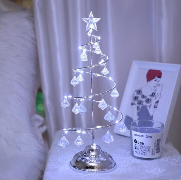 קריסטל עץ חג המולד LED אורות קישוט מקורה פיות אורות חדר שינה מחרוזת אורות לילדים חברה