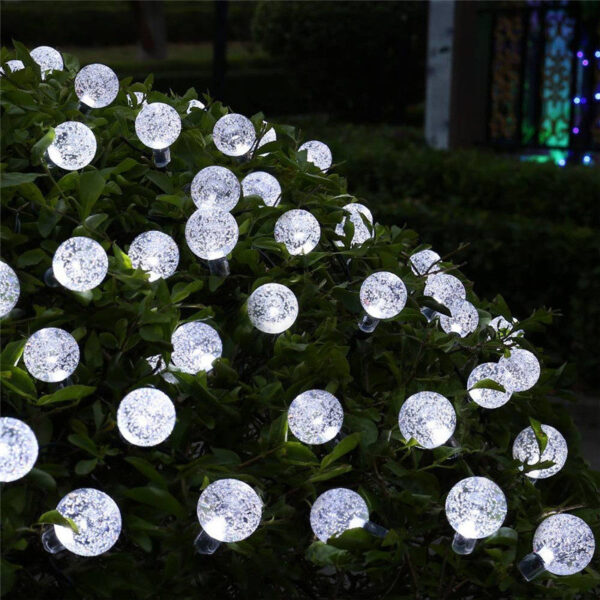 ECLH Solar Lamp 10M 50Led Crystal Ball Globe luz Waterproof Warm White Fairy Light Garden Decoration