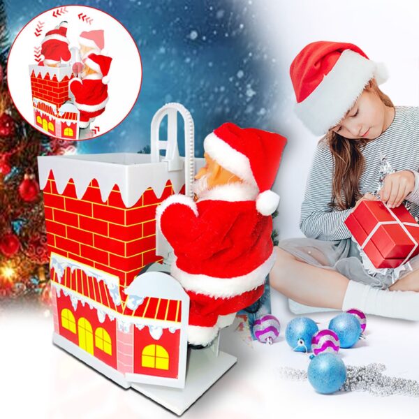Electric Climbing chimney Santa Claus Christmas Decoration Figurine Ornament Family New Year Party Santa Claus New 2