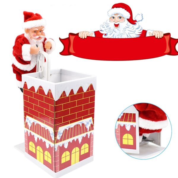 Electric Climbing chimney Santa Claus Christmas Decoration Figurine Ornament Family New Year Party Santa Claus New 5