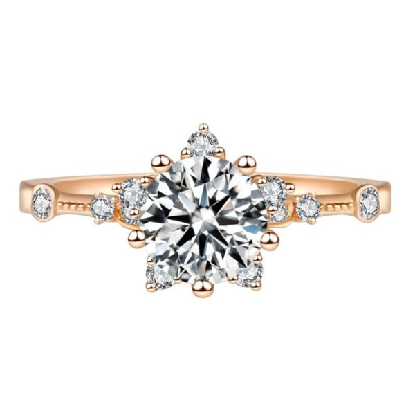 Μόδα νιφάδα χιονιού Ζιργκόν Ασημένια Δαχτυλίδια Εξαιρετικά Πολυτελή Γαμήλια Κοσμήματα Γυναικεία Δαχτυλίδια Αρραβώνων Ρυθμιζόμενο Στολίδι MENGYI 4