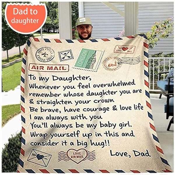 Cobertor de flanela para minha filha ou filho colchas impressas com cartas pai mãe para filha 1.jpg 640x640 1