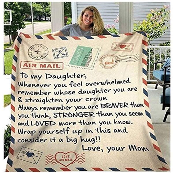 Cobertor de flanela para minha filha ou filho, colchas impressas com letras, pai, mãe para filha