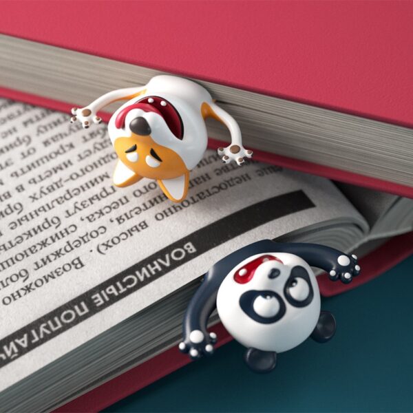 Snaakse 3D-boekmerk Nuwe seediere Boekmerkers as leeskool skryfbehoeftes Geskenkhaai Panda Koala 3