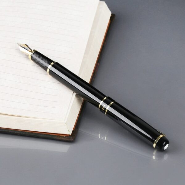 Hero 1501 noir avec garniture dorée stylo plume Standard F Nib cadeau livraison directe 2