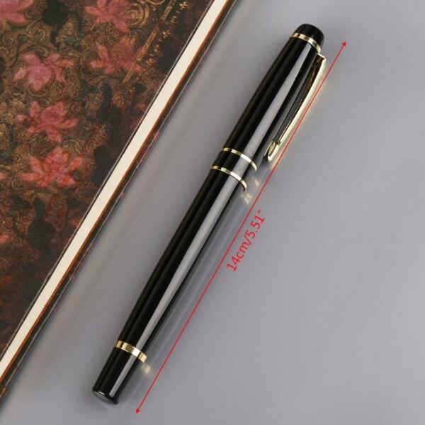 Hero 1501 Madow oo leh Heerka Dahabiga ah ee Trim F Nib Fountain Pen Gift dropshipping 5