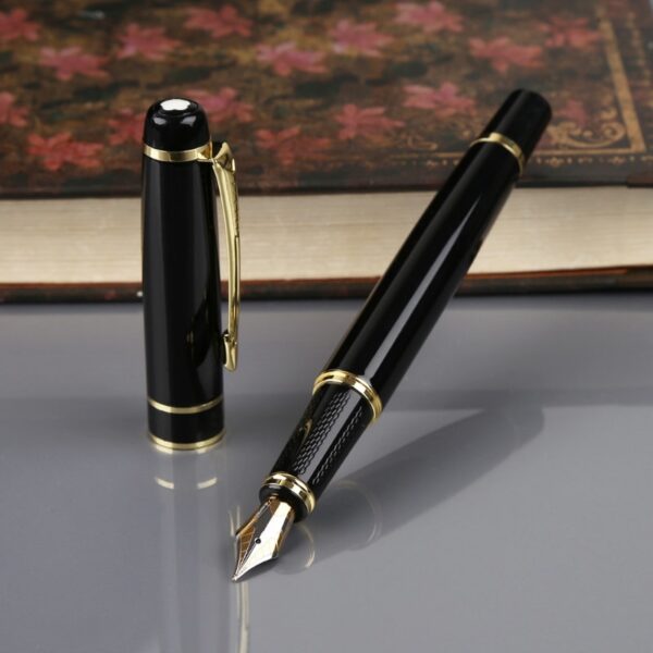 Hero 1501 Hitam Dengan Golden Trim Standard F Nib Fountain Pen Hadiah dropshipping