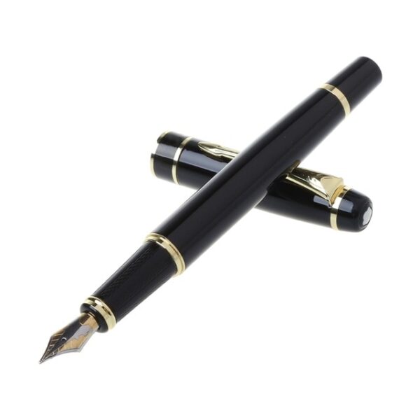 Hero 1501 Black With Golden Trim Standard F Nib Fountain Pen Gift