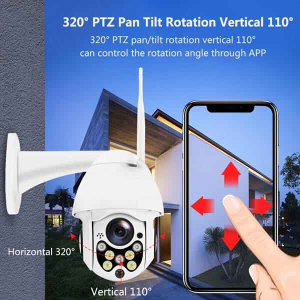 IP Kamera 1080P Kablosuz Wifi Güvenlik Kamerası Dış Mekan Speed ​​Dome PTZ Pan Tilt 4X Dijital Zoom 1