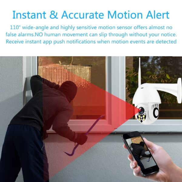 IP Camera 1080P Wireless Wifi Security Camera Outdoor Speed Dome PTZ Pan Tilt 4X Digital Zoom 2