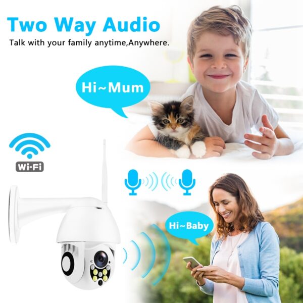 IP Camera 1080P Wireless Wifi Security Camera Outdoor Speed Dome PTZ Pan Tilt 4X Digital Zoom 3