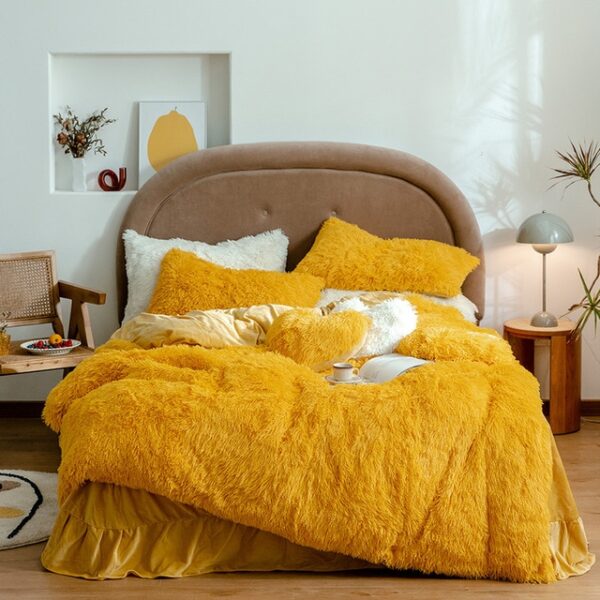 Langt hår dynetrekk sett 150 200cm RU familie sengetøy varm fleece grå teppe sengetøy 11.jpg 640x640 11