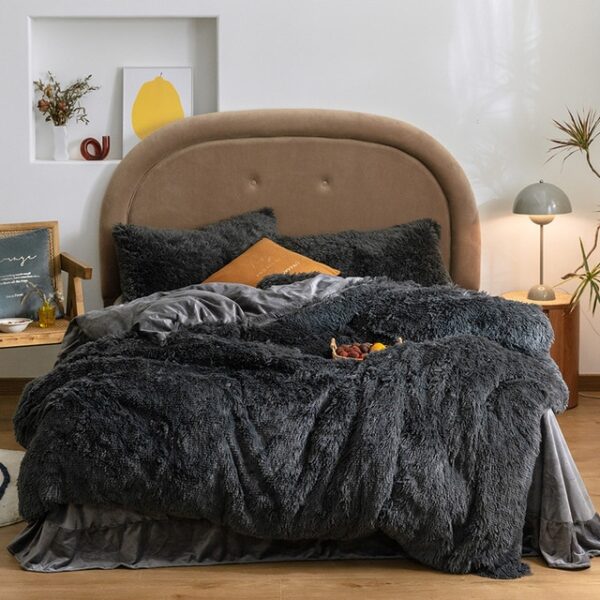 Long hair duvet cover set 150 200cm RU family bedding warm fleece grey blanket cover bedclothes 13.jpg 640x640 13