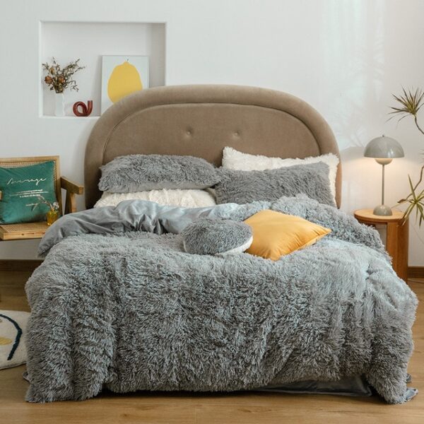Langt hår dynetrekk sett 150 200cm RU familie sengetøy varm fleece grå teppe sengetøy 15.jpg 640x640 15