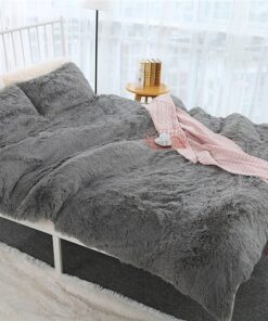 Long hair duvet cover set 150 200cm RU family bedding warm fleece grey blanket cover bedclothes 4.jpg 640x640 4