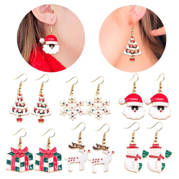Merry Christmas 2020 Noel Earring Pendant Christmas Gift s Ornaments Christmas Decor for Home New Year 1