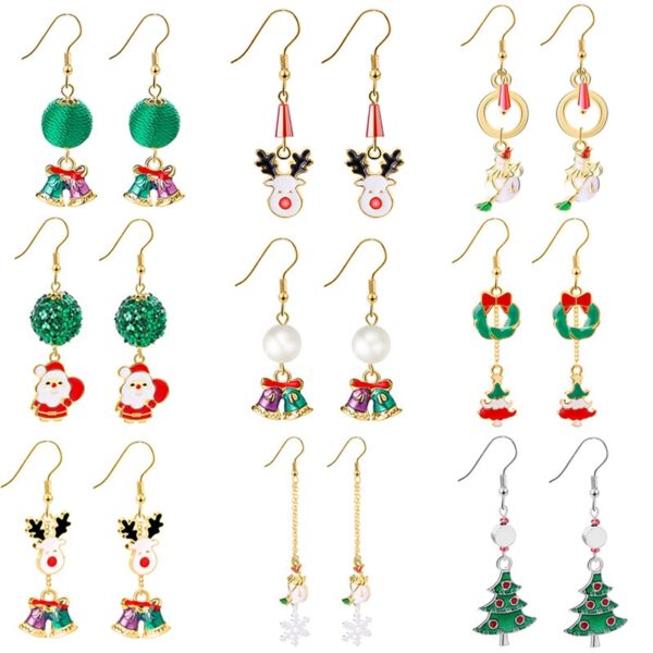 Merry Christmas 2020 Noel Earring Pendant Christmas Gift s Ornaments Christmas Decor for Home New Year