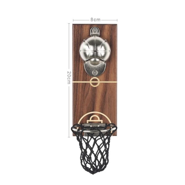 Multifunction Bottle Opener Wall Mount Basketball Opener Embedded Solid Wood Fridge Magnet Kitchen Tools Can Wine 5