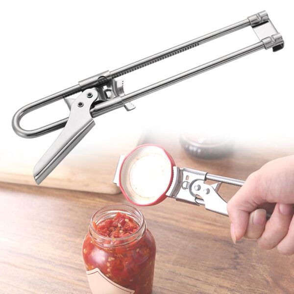 Multifunctional Beer Bottle Opener Adjustable Can Opener Stainless Steel Manual Jar Lid Opener Gripper Kitchen supplies