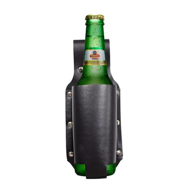 New 1pc Holster Portable Bottle Waist Beer Belt Bag Handy PU Leather Wine Bottles Beverage Can