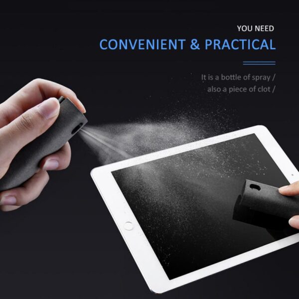 Newest 2 In 1 Phone Screen Cleaner Spray Computer Mobile Phone Screen Dust Removal Tool Microfiber 1