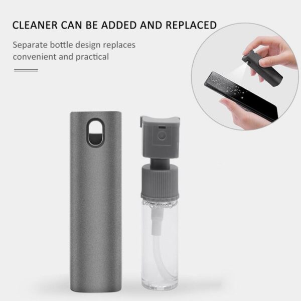 Newest 2 In 1 Phone Screen Cleaner Spray Computer Mobile Phone Screen Dust Removal Tool Microfiber 5