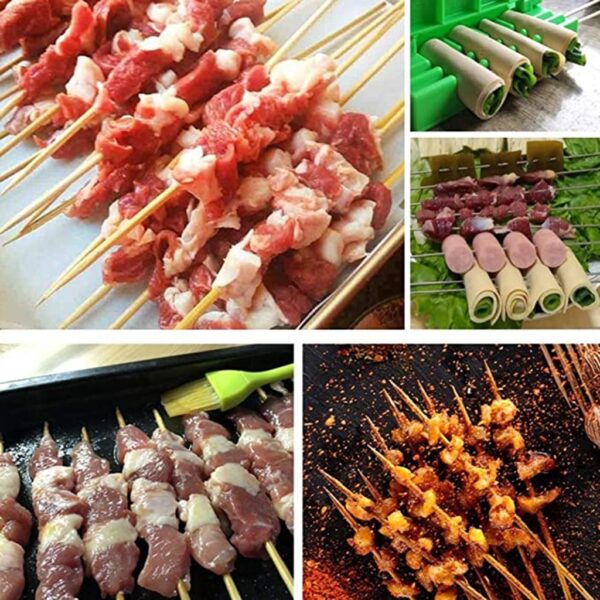 Quick Skewer Easy Barbecue Kebab Maker Meat Brochettes Skewer Machine BBQ Grill Accessories Tools Set Kitchen 2