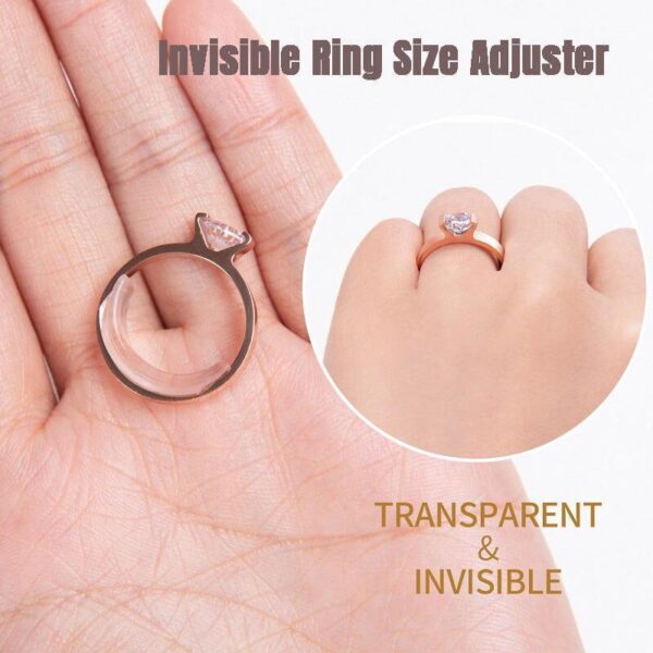 Ring Re sizer 1 SET Láthatatlan gyűrű méretbeállító 8 méretű szilikon láthatatlan gyűrű méretbeállító