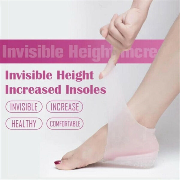 Silicone Invisible Inner Height Insoles Lifting Increase Socks Outdoor Foot Protection Pad Men Women Heel Cushion 2