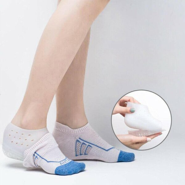 Silikoni näkymätön sisäkorkeus pohjalliset nostaminen lisää sukkia ulkona jalkasuojat miesten naisten kantapää tyyny 4