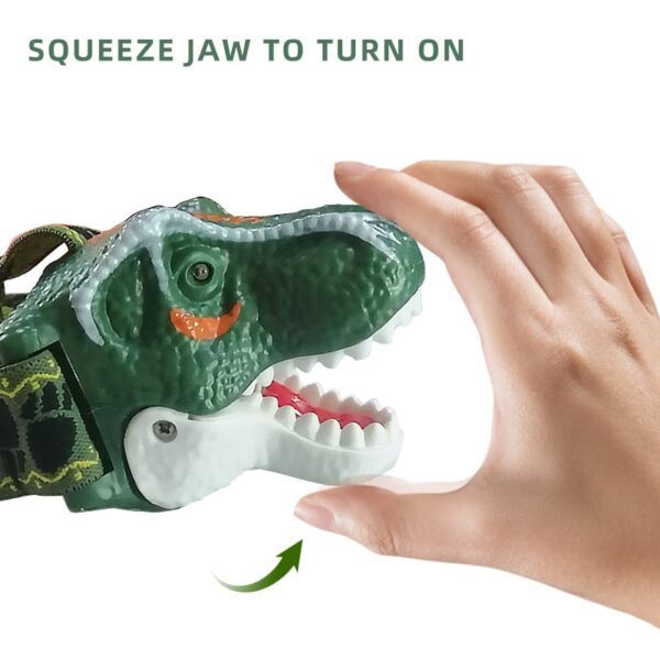 T Rex Dinosaur Headlamp for Kids LED Headlight Dinosaur Toy Head Lamp for Boys Camping Hiking 9