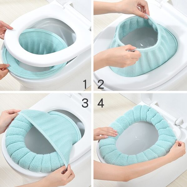 Universal Warm Soft Washable Toilet Seat Cover Mat Set for Home Decoration Closestool Mat Seat Case 4
